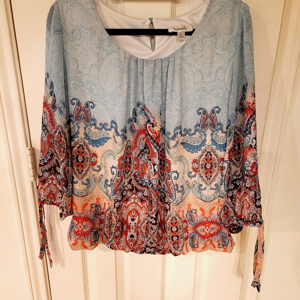 DRESS BARN WOMENS BOHO PRINT TOP S XL